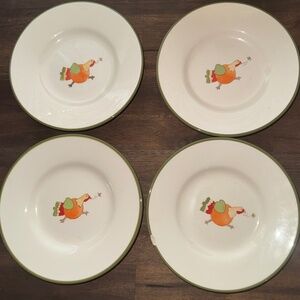 Set of 4 Pottery Barn Thanksgiving dessert plates
